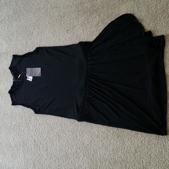GUCCI BLACK PLEATED COCKTAIL DRESS - Picture 8 of 12
